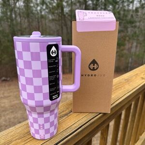 Hydrojug Lavender Checkers 32 Oz Traveler